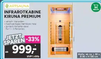 Marktkauf Artsauna infrarotkabine kiruna premium Angebot