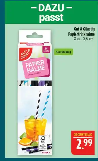 Marktkauf Gut & günstig papiertrinkhalme Angebot