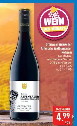 Marktkauf Ortenauer weinkeller affentaler spätburgunder rotwein Angebot