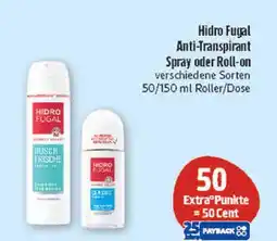 Marktkauf Hidro fugal anti-transpirant spray oder roll-on Angebot
