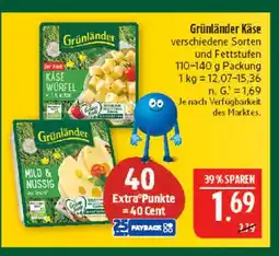 Marktkauf Grünländer käse würfel Angebot