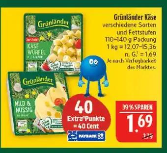 Marktkauf Grünländer käse würfel Angebot