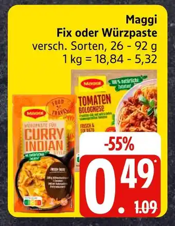 Edeka Maggi fix curry indian style Angebot