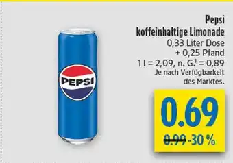 diska Pepsi koffeinhaltige limonade Angebot