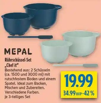 diska Mepal rührschüssel-set 'chef it' Angebot