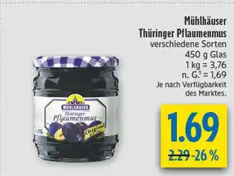 diska Mühlhäuser thüringer pflaumenmus Angebot