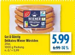 diska Gut & günstig delikatess wiener würstchen Angebot