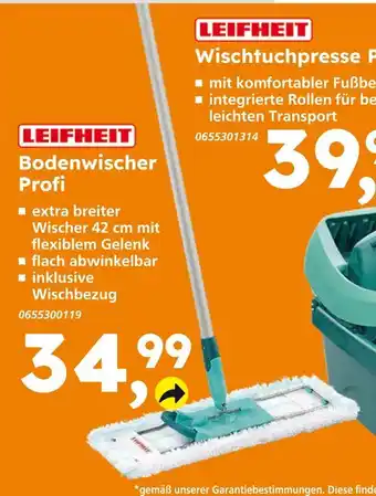 Globus Baumarkt Leifheit bodenwischer profi Angebot