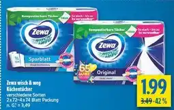 diska Zewa wisch & weg küchentücher sparblatt Angebot