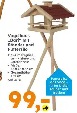 Globus Baumarkt Vogelhaus 'dari' mit ständer und futtersilo Angebot