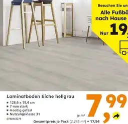 Globus Baumarkt Laminatboden eiche hellgrau Angebot