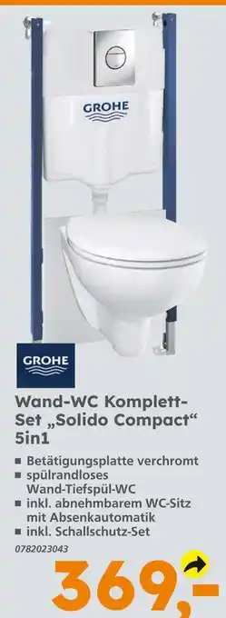 Globus Baumarkt Grohe wand-wc komplett-set solido compact 5in1 Angebot