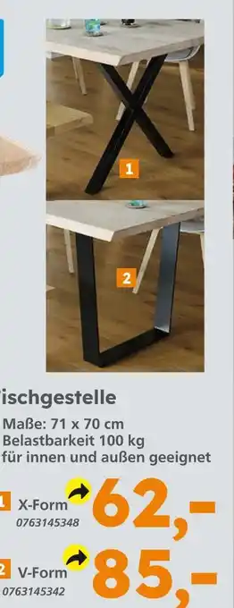 Globus Baumarkt Tischgestell x-form Angebot