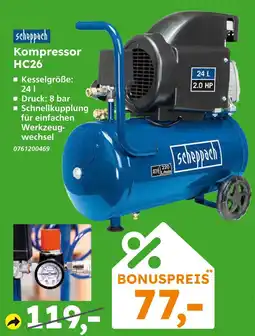 Globus Baumarkt Scheppach kompressor hc26 Angebot