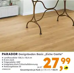 Globus Baumarkt Parador designboden basic 'eiche castle' Angebot