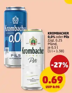 PENNY Krombacher 0,0% oder pils Angebot