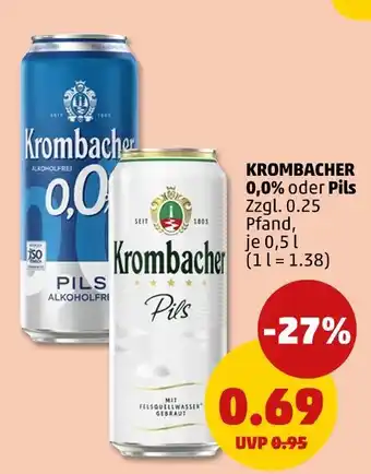 PENNY Krombacher 0,0% oder pils Angebot
