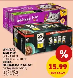 PENNY Whiskas oder sheba tasty mix oder delikatesse in gelee Angebot