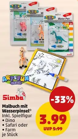 PENNY Simba malbuch mit wasserpinsel dino Angebot