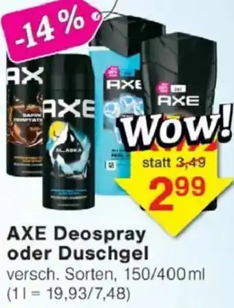 Jawoll AXE Deospray oder Duschgel Angebot