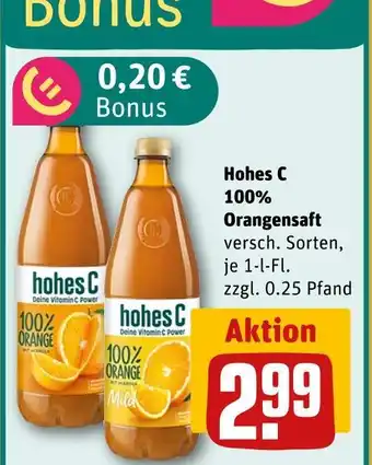 REWE Hohes c 100% orangensaft Angebot