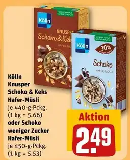 REWE Kölln knusper schoko & keks hafer-müsli Angebot