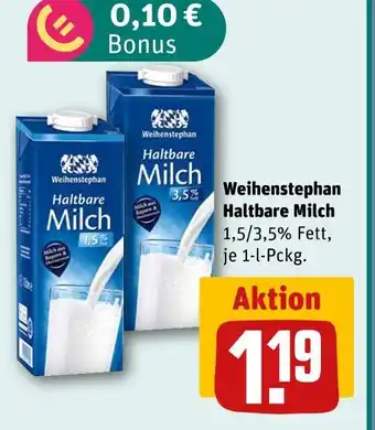 REWE Weihenstephan haltbare milch Angebot