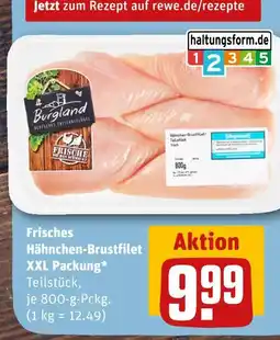 REWE Burgländ frisches hähnchen-brustfilet Angebot