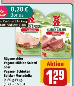 REWE Rügenwalder vegane mühlen salami oder veganer schinken spicker mortadella Angebot