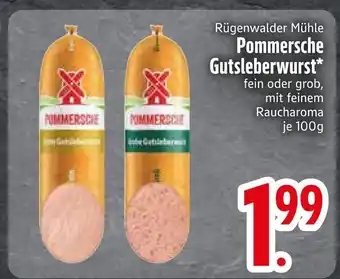Edeka Rügenwalder mühle pommersche gutsleberwurst fein Angebot