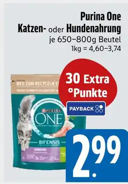 Edeka Purina one katzen- oder hundenahrung Angebot