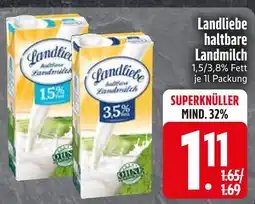 Edeka Landliebe haltbare landmilch 1,5% fett Angebot