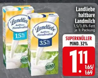 Edeka Landliebe haltbare landmilch 1,5% fett Angebot