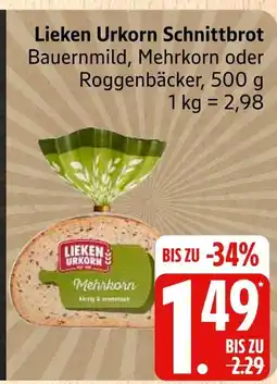 Marktkauf Lieken urkorn schnittbrot Angebot
