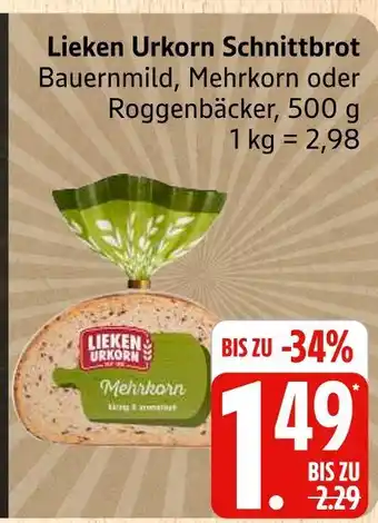 Marktkauf Lieken urkorn schnittbrot Angebot