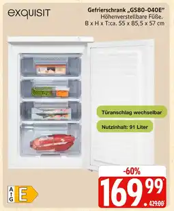 Marktkauf Exquisit gefrierschrank gs80-040e Angebot