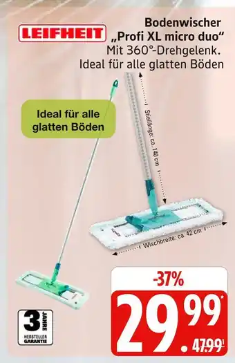 Marktkauf Leifheit profi xl micro duo bodenwischer Angebot