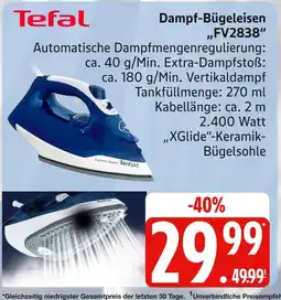 Marktkauf Tefal dampf-bügeleisen fv2838 Angebot