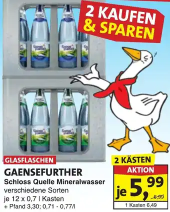 Lösch Depot Gaensefurther Schloss Quelle Mineralwasser Angebot
