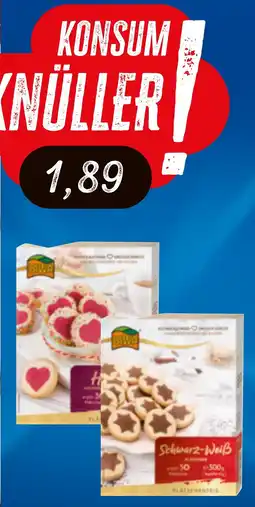 KONSUM Lawa Herzli Plätzchen oder Schwarz-Weiß Plätzchen Angebot