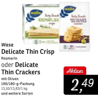 KONSUM Wasa Delicate Thin Crisp oder Delicate Thin Crackers Angebot