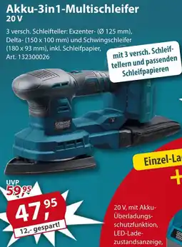 Sonderpreis Baumarkt GERMANIA Plattform 2.0 Akku-3in1-Multischleifer 20V Angebot