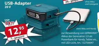 Sonderpreis Baumarkt GERMANIA Plattform 2.0 USB-Adapter 20V Angebot