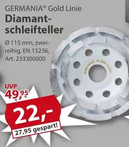 Sonderpreis Baumarkt GERMANIA Gold Linie Diamantschleifteller Angebot