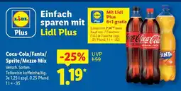 Lidl Coca-Cola / Fanta / Sprite / Mezzo Mix Angebot