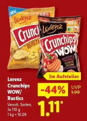 Lidl Lorenz Crunchips WOW/Rustics Angebot