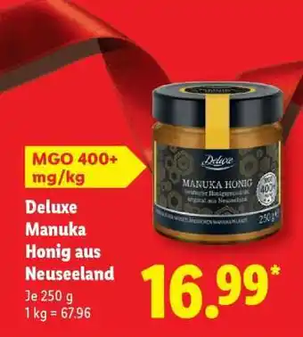 Lidl Deluxe Manuka Honig aus Neuseeland Angebot
