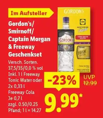 Lidl Gordon’s/ Smirnoff/ Captain Morgan & Freeway Geschenkset Angebot