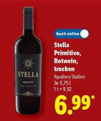 Lidl Stella Primitivo, Rotwein, trocken Angebot