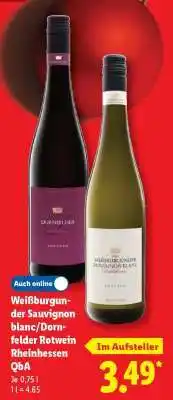 Lidl Weißburgunder Sauvignon blanc/Dornfelder Rotwein Rheinhessen QbA Angebot